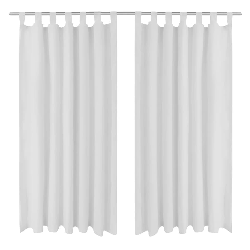Vidaxl cortinas microsatén con anillas 140 x 175 cm 2 piezas (crema)