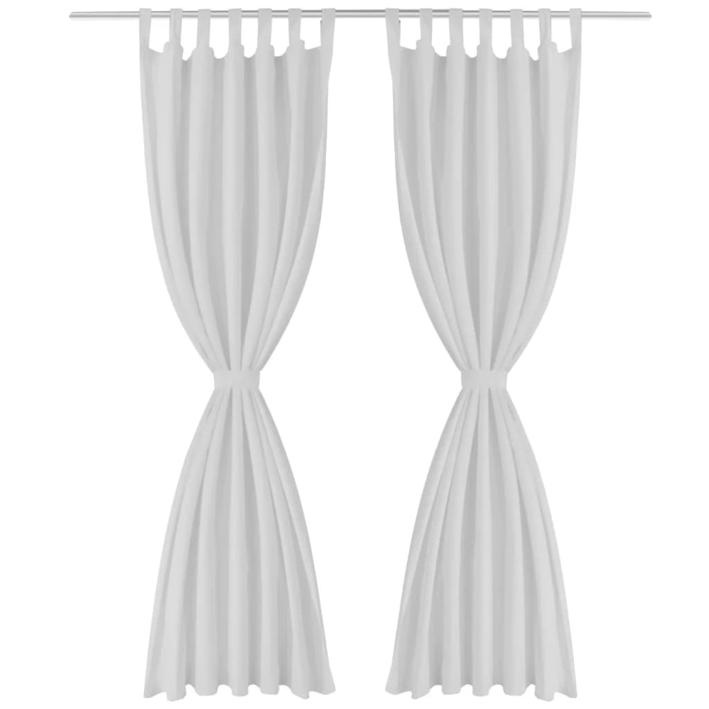 Vidaxl cortinas microsatén con anillas 140 x 175 cm 2 piezas (crema)
