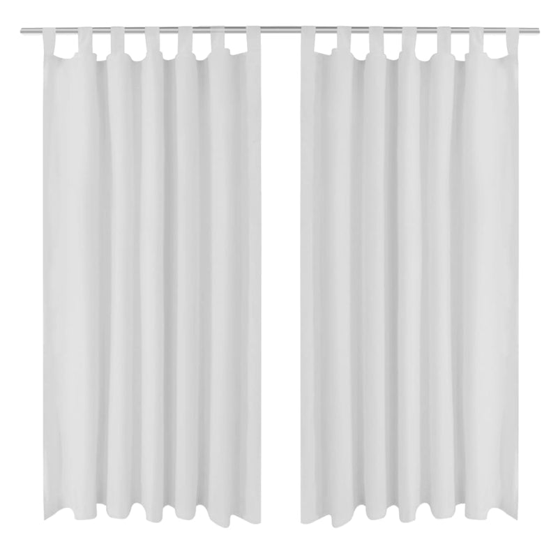 Tende da micro-satina Vidaxl con anelli 140 x 225 cm 2 pezzi (bianco)