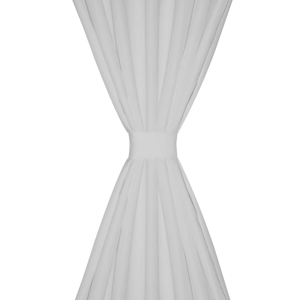 Tende da micro-satina Vidaxl con anelli 140 x 225 cm 2 pezzi (bianco)