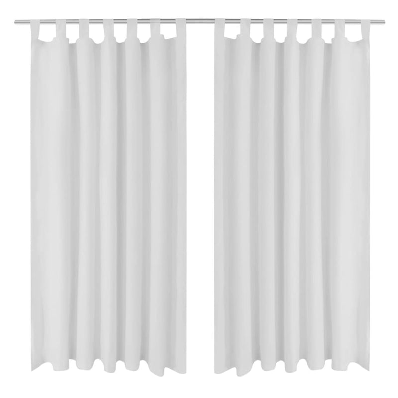 Vidaxl micro-satijnen gordijnen met ringen 140 x 245 cm 2 stuks (wit)