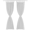 Vidaxl micro-satijnen gordijnen met ringen 140 x 245 cm 2 stuks (wit)