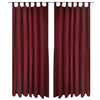 Cortinas de micro-satina Vidaxl con anillos 140 x 175 cm 2 piezas (vino rojo)