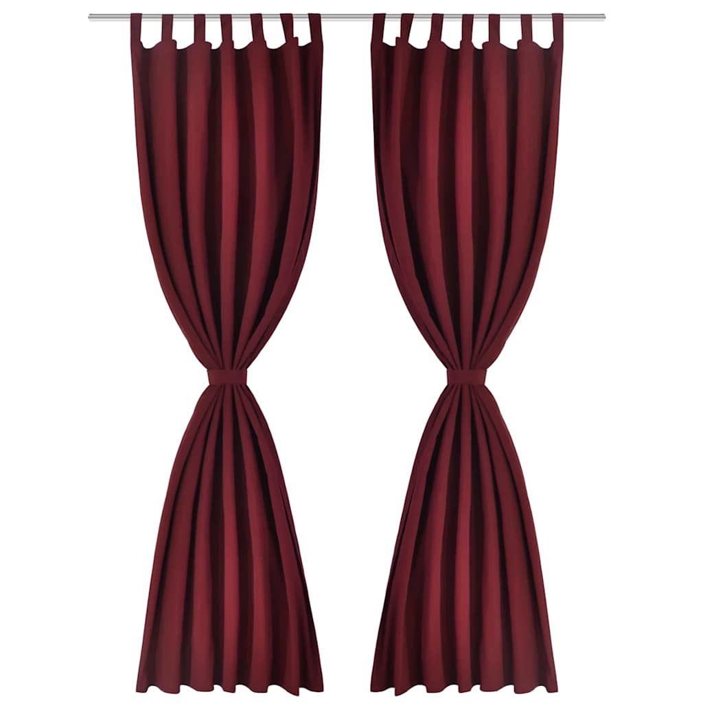 Tende da micro-satina Vidaxl con anelli 140 x 175 cm 2 pezzi (vino rosso)