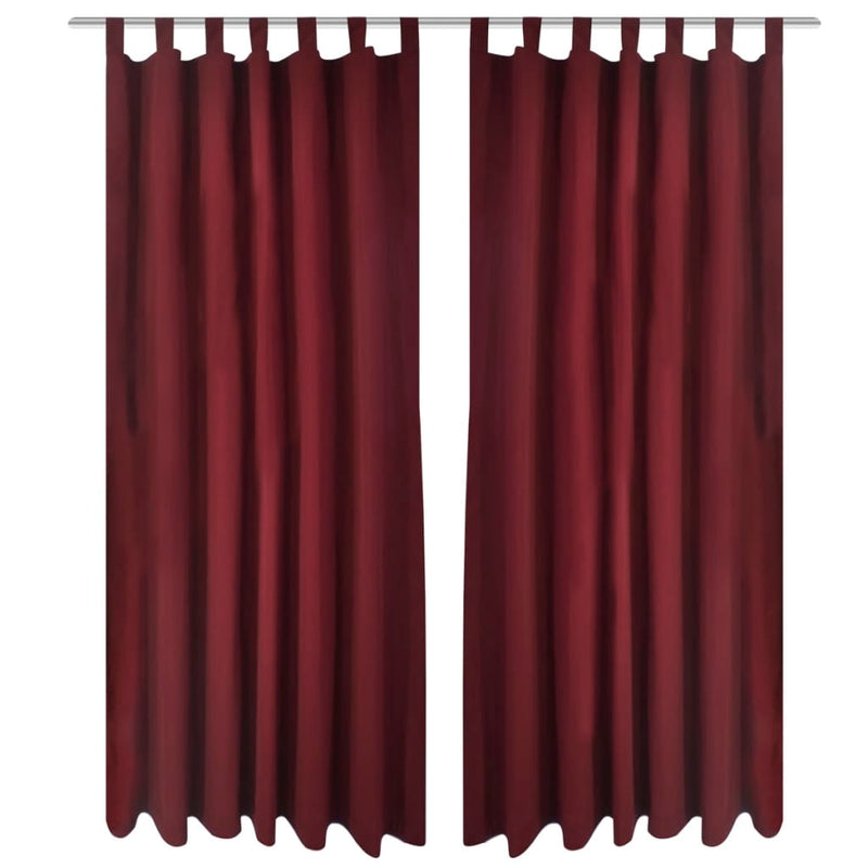 Tende da micro-satina Vidaxl con anelli 140 x 225 cm 2 pezzi (vino rosso)