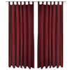 Cortinas de micro-satina Vidaxl con anillos 140 x 225 cm 2 piezas (vino rojo)