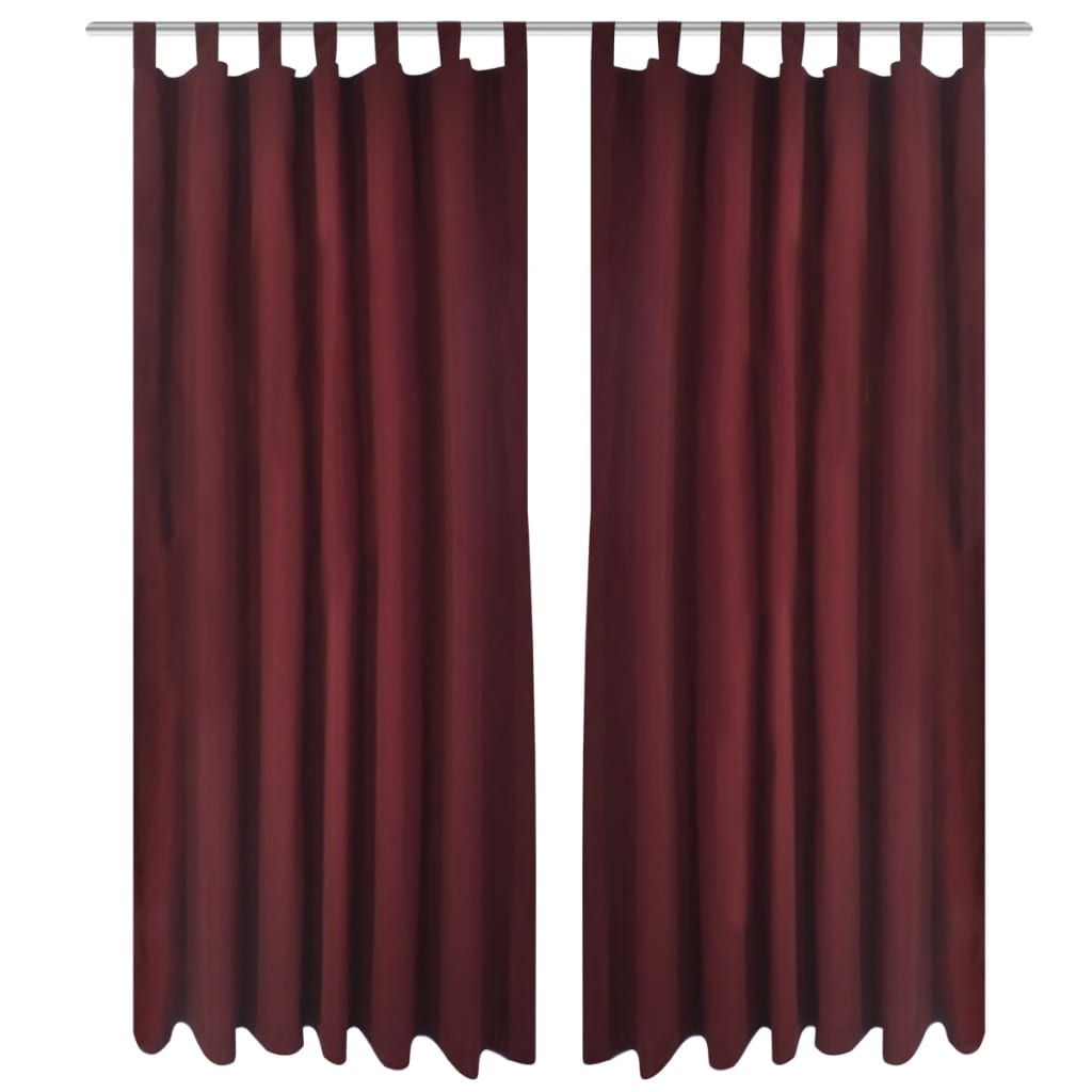 Tende da micro-satina Vidaxl con anelli 140 x 225 cm 2 pezzi (vino rosso)