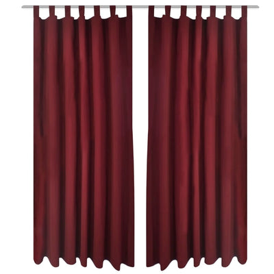 Tende da micro-satina Vidaxl con anelli 140 x 225 cm 2 pezzi (vino rosso)