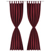 Cortinas de micro-satina Vidaxl con anillos 140 x 225 cm 2 piezas (vino rojo)