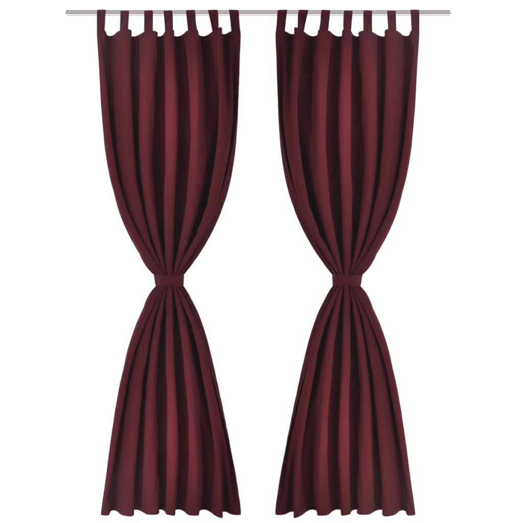 Tende da micro-satina Vidaxl con anelli 140 x 225 cm 2 pezzi (vino rosso)