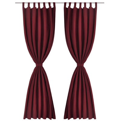 Tende da micro-satina Vidaxl con anelli 140 x 225 cm 2 pezzi (vino rosso)
