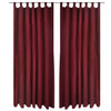 Cortinas de micro-satina Vidaxl con anillos 140 x 245 cm 2 piezas (vino rojo)