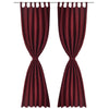 Cortinas de micro-satina Vidaxl con anillos 140 x 245 cm 2 piezas (vino rojo)