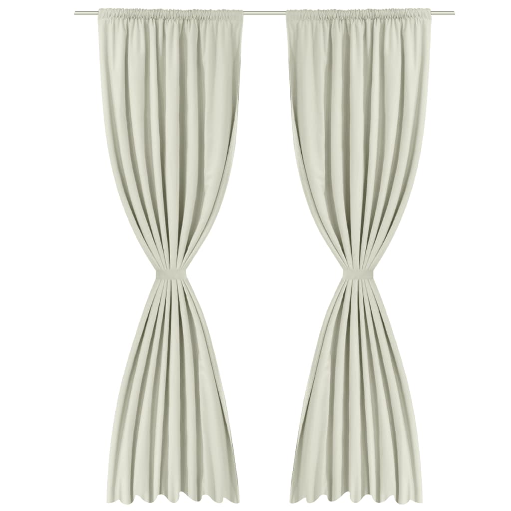 Cortinas de oscurecimiento de Vidaxl Doble capa 140x245 CM Cream