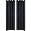 Cortinas Vidaxl con anillos de metal 135 x 245 cm 2 piezas (negro)