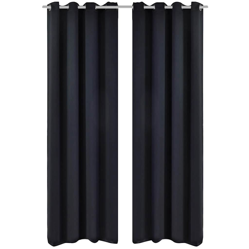 Tende Vidaxl con anelli di metallo 135 x 245 cm 2 pezzi (nero)
