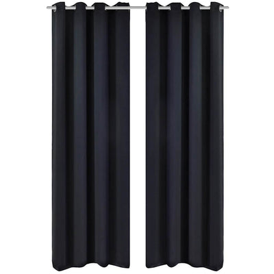 Tende Vidaxl con anelli di metallo 135 x 245 cm 2 pezzi (nero)