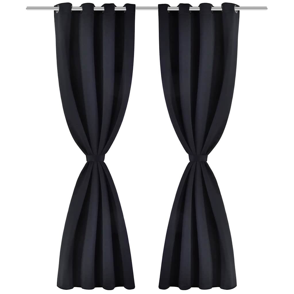 Tende Vidaxl con anelli di metallo 135 x 245 cm 2 pezzi (nero)