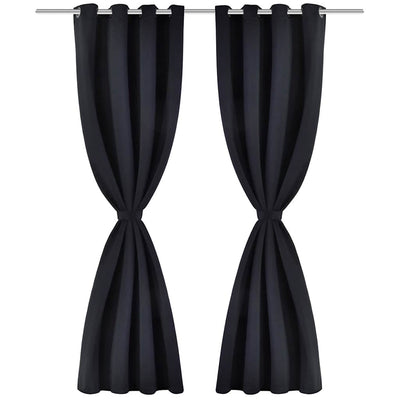 Tende Vidaxl con anelli di metallo 135 x 245 cm 2 pezzi (nero)