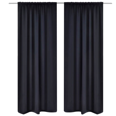 Cortinas Vidaxl con ranuras de 135 x 245 cm Negro 2 STS