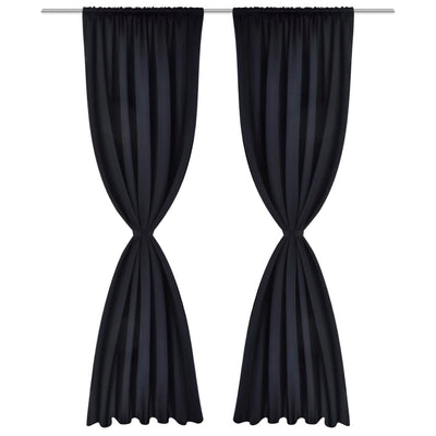 Cortinas Vidaxl con ranuras de 135 x 245 cm Negro 2 STS