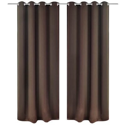 Vidaxl gordijnen met metalen ringen 135 x 245 cm 2 stuks (bruin)