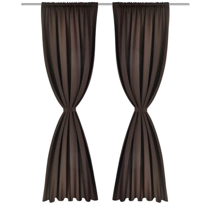 Tende Vidaxl con slot 135 x 245 cm marrone 2 pezzi