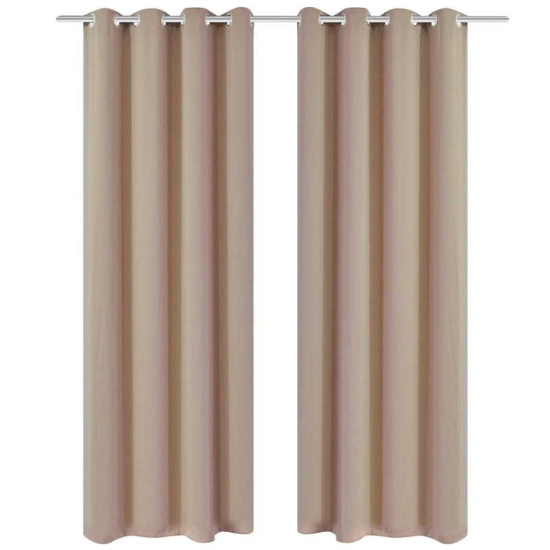 Cortinas Vidaxl con anillos de metal 135 x 245 cm 2 piezas (crema)