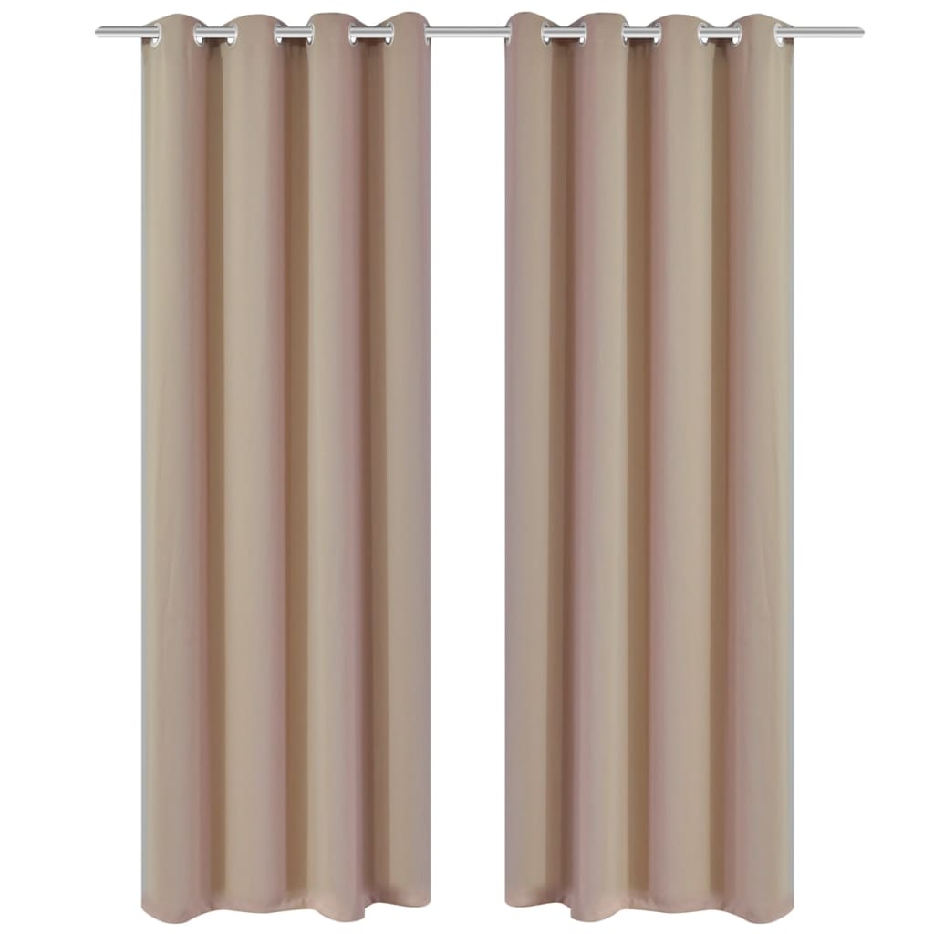 Cortinas Vidaxl con anillos de metal 135 x 245 cm 2 piezas (crema)