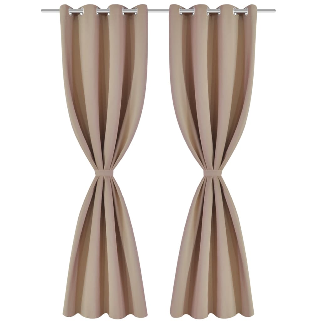 Cortinas Vidaxl con anillos de metal 135 x 245 cm 2 piezas (crema)