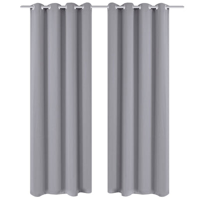 Vidaxl gordijnen met metalen ringen 135 x 245 cm 2 stuks (grijs)