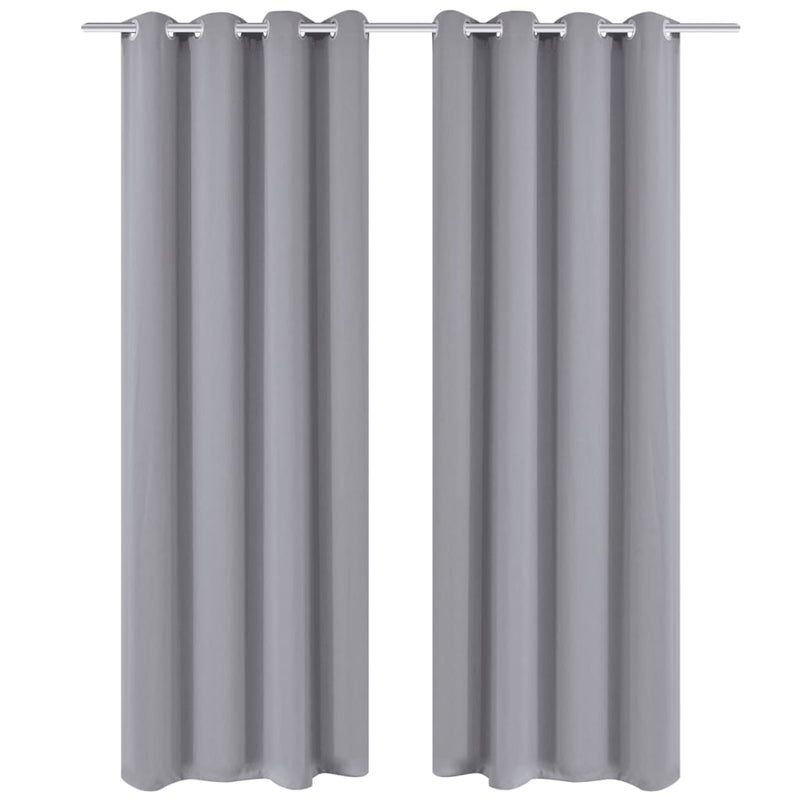 Tende Vidaxl con anelli di metallo 135 x 245 cm 2 pezzi (grigio)