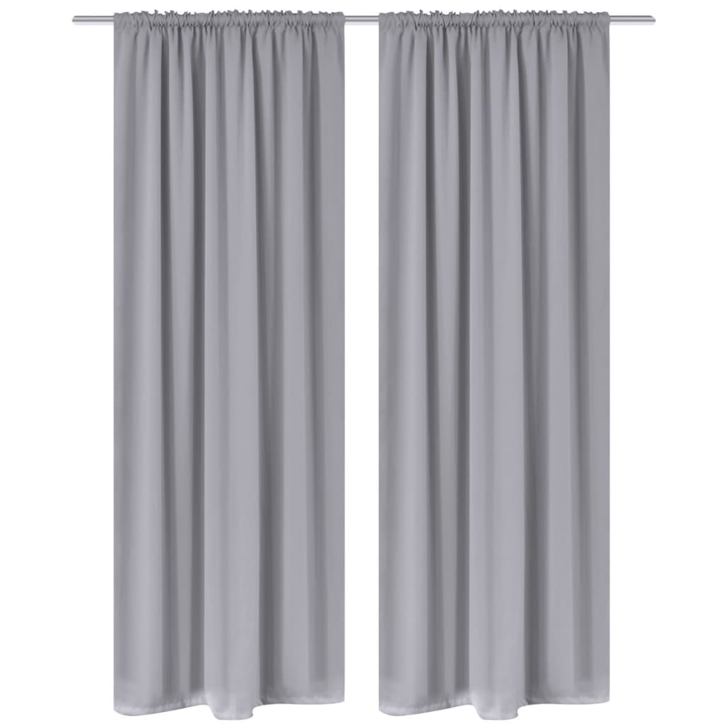 Cortinas de Vidaxl con ranuras de 135 x 245 cm Gray 2 STS
