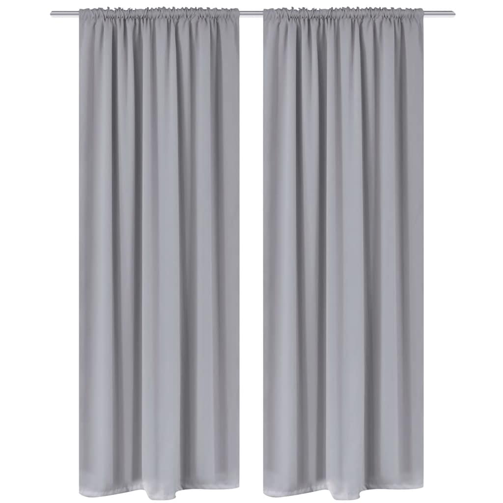 Vidaxl gordijnen met gleuven 135 x 245 cm grijs 2 st