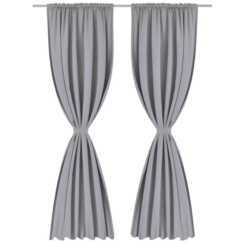 Cortinas de Vidaxl con ranuras de 135 x 245 cm Gray 2 STS
