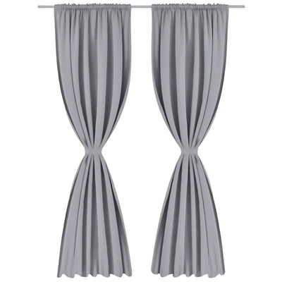 Cortinas de Vidaxl con ranuras de 135 x 245 cm Gray 2 STS