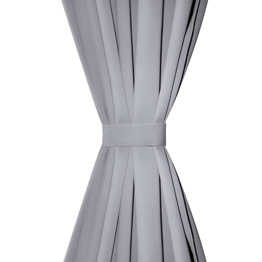 Vidaxl gordijnen met gleuven 135 x 245 cm grijs 2 st