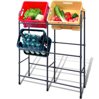 Rack di stoccaggio Vidaxl per 6 casse in acciaio