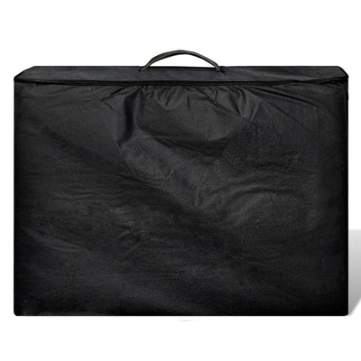Vidaxl Massaje plegable Tabla 2 Zonas con marco de madera (negro)