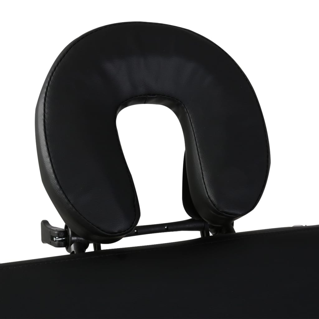 Vidaxl Massaje plegable Tabla 2 Zonas con marco de madera (negro)