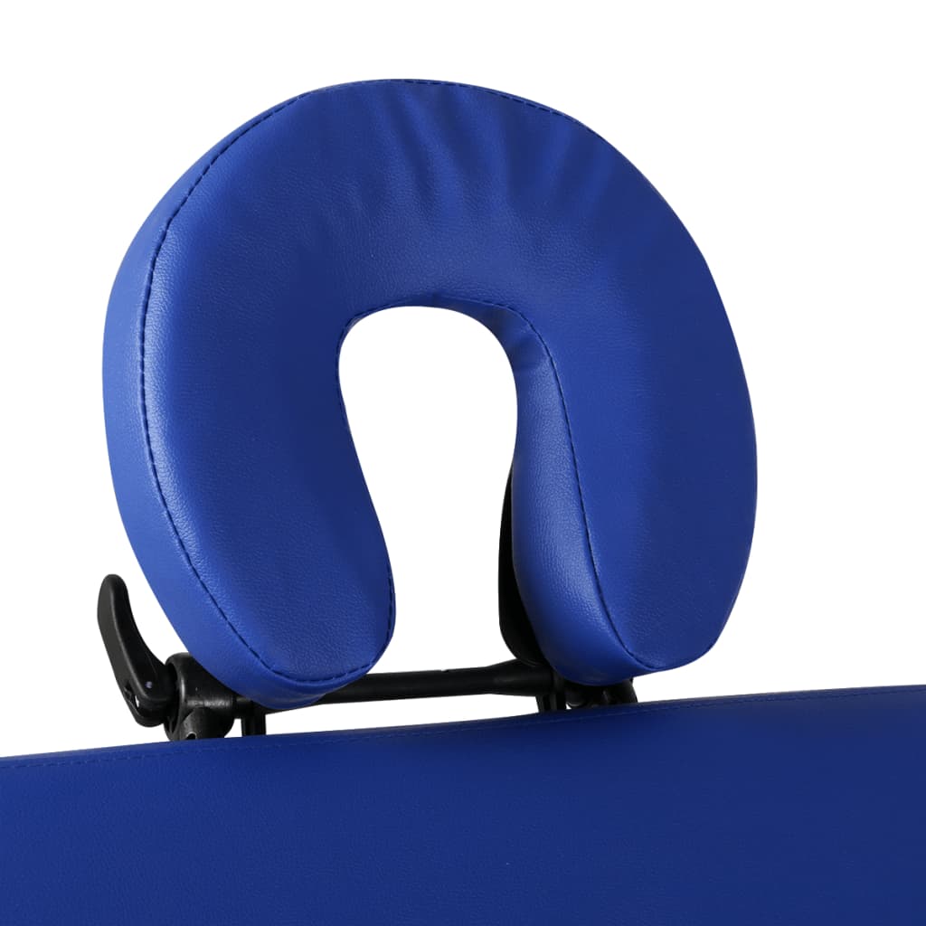 Vidaxl MASSAGE pieghevole Tabella 3 zone con telaio in legno (blu)