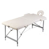 Mesa de masaje Vidaxl con 2 zonas de aluminio plegable crema de aluminio blanco