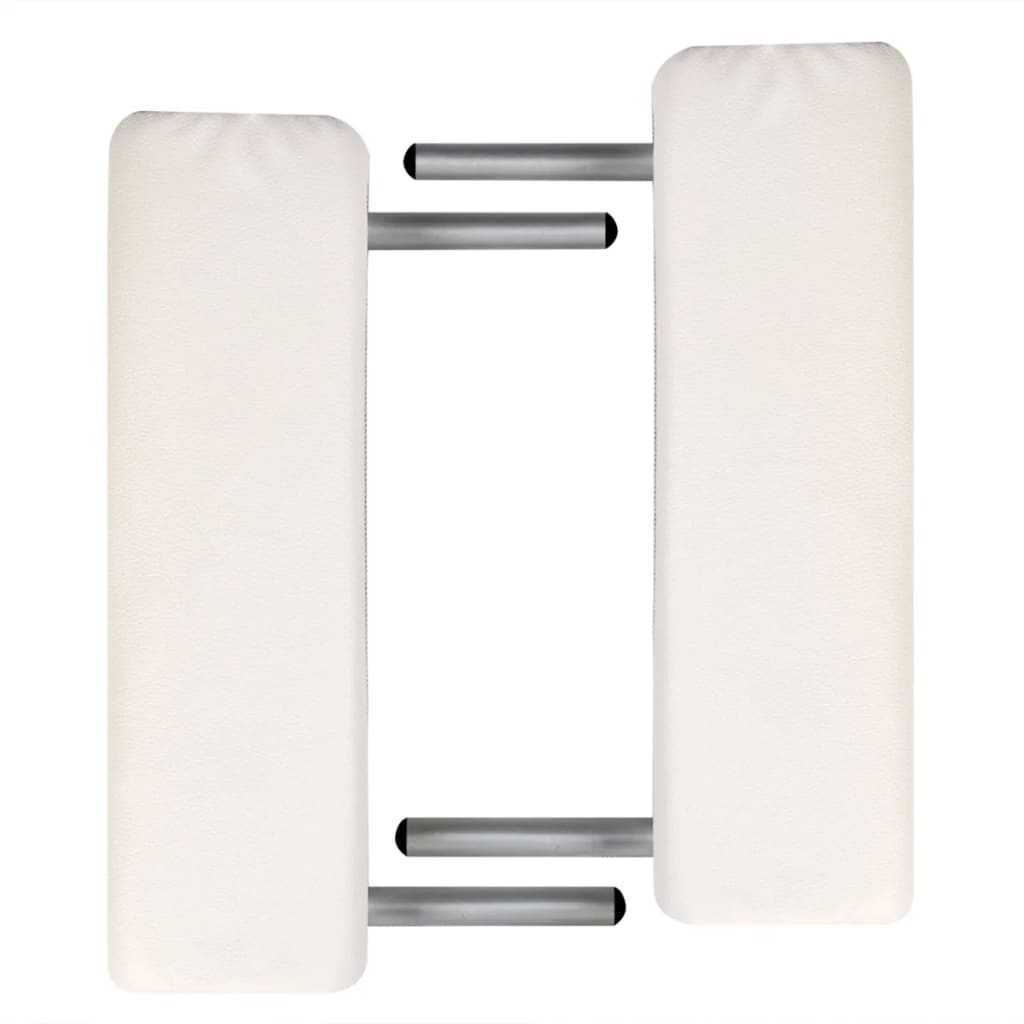 Mesa de masaje Vidaxl con 2 zonas de aluminio plegable crema de aluminio blanco