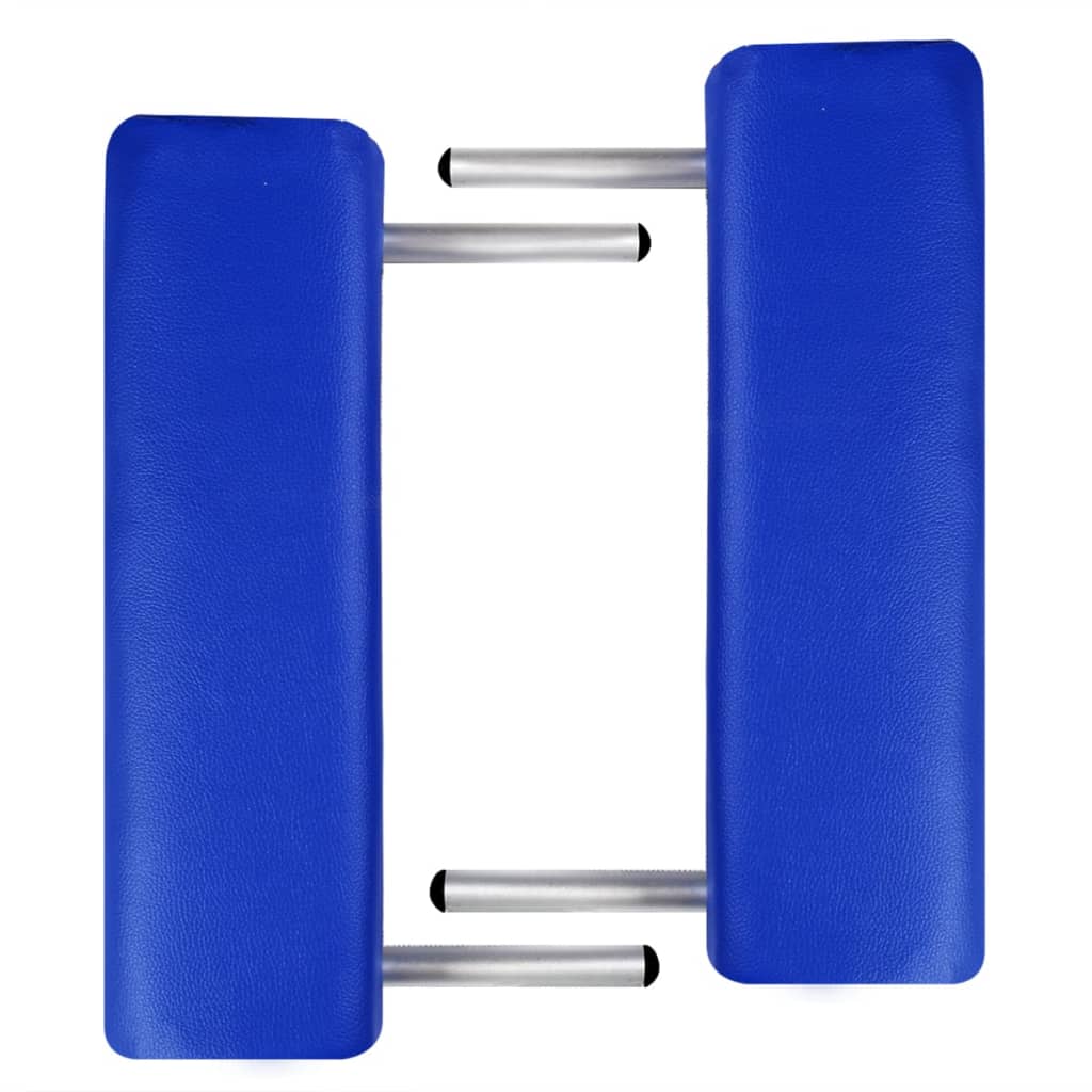 Mesa de masaje Vidaxl con 2 zonas de aluminio plegable azul