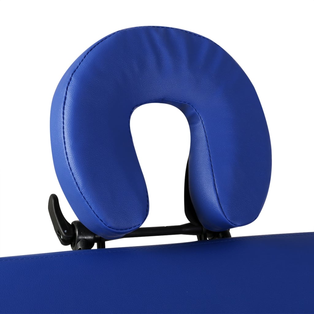 Mesa de masaje Vidaxl con 2 zonas de aluminio plegable azul