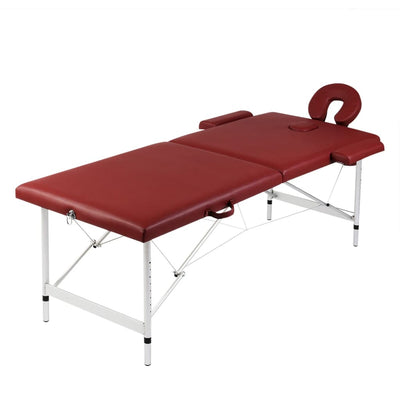 Vidaxl Massage Tabella con 2 zone pieghevole cornice in alluminio rosso