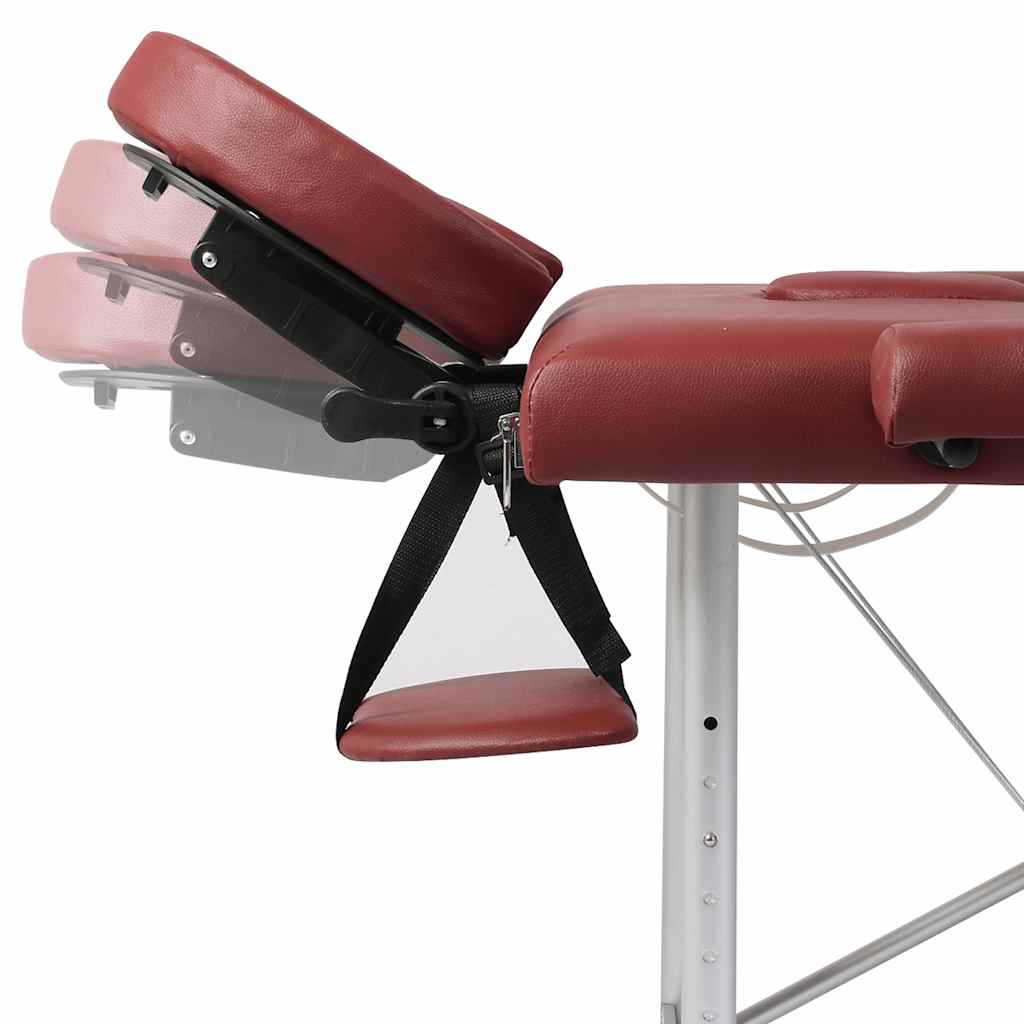 Vidaxl Massage Tabella con 2 zone pieghevole cornice in alluminio rosso