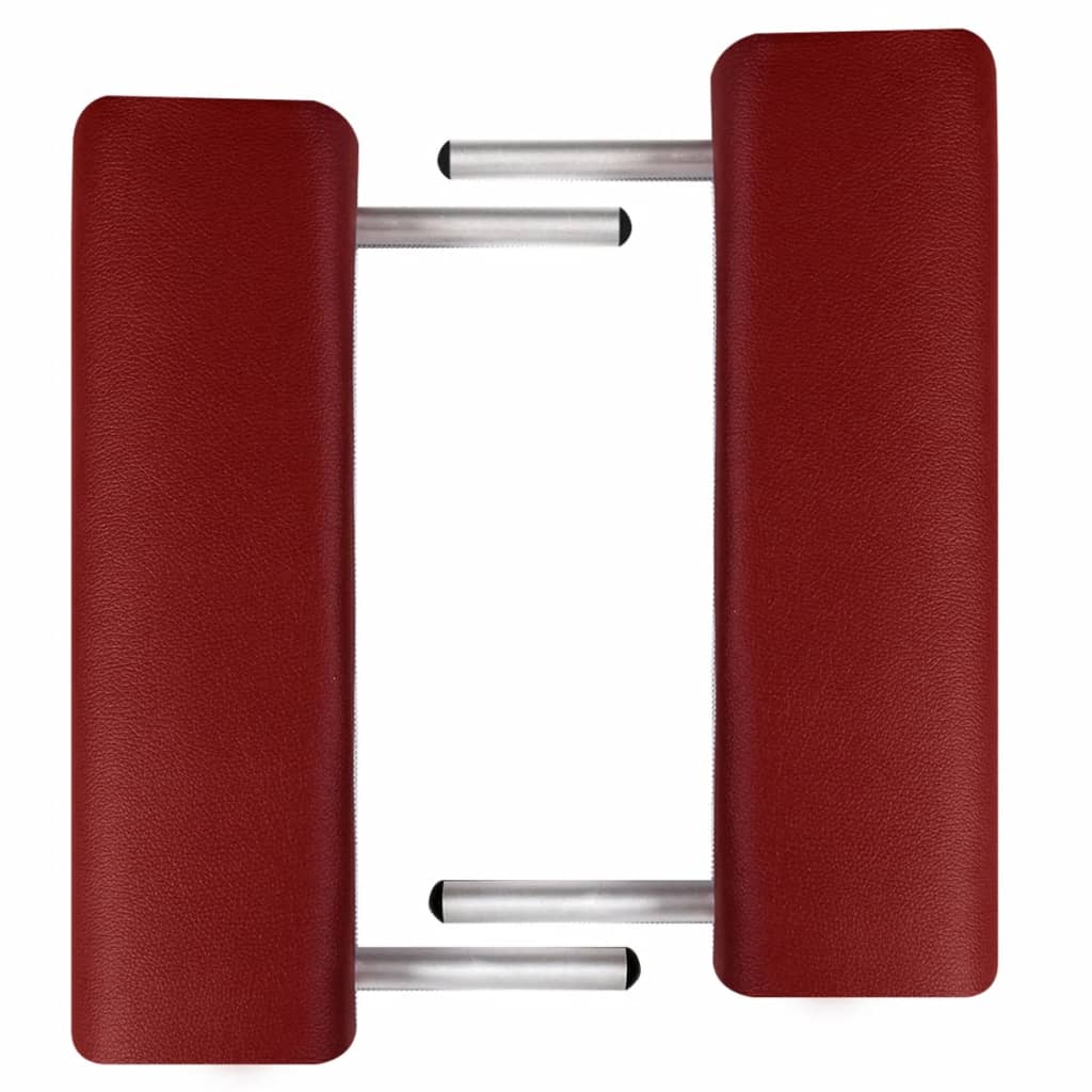 Mesa de masaje Vidaxl con 2 zonas plegable marco de aluminio rojo