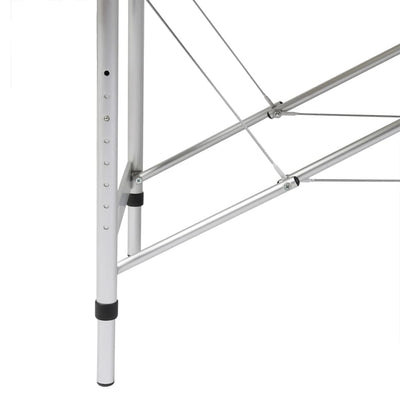 Mesa de masaje Vidaxl con 2 zonas marco de aluminio plegable negro