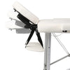 Vidaxl Massaje plegable Tabla 3 Zonas con marco de aluminio (crema)